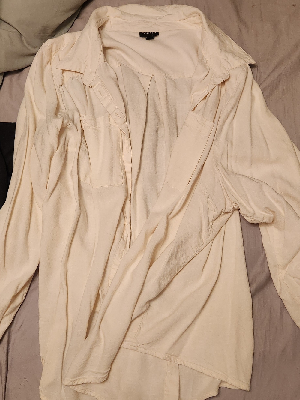 torrid Cream Button-Down Blouse